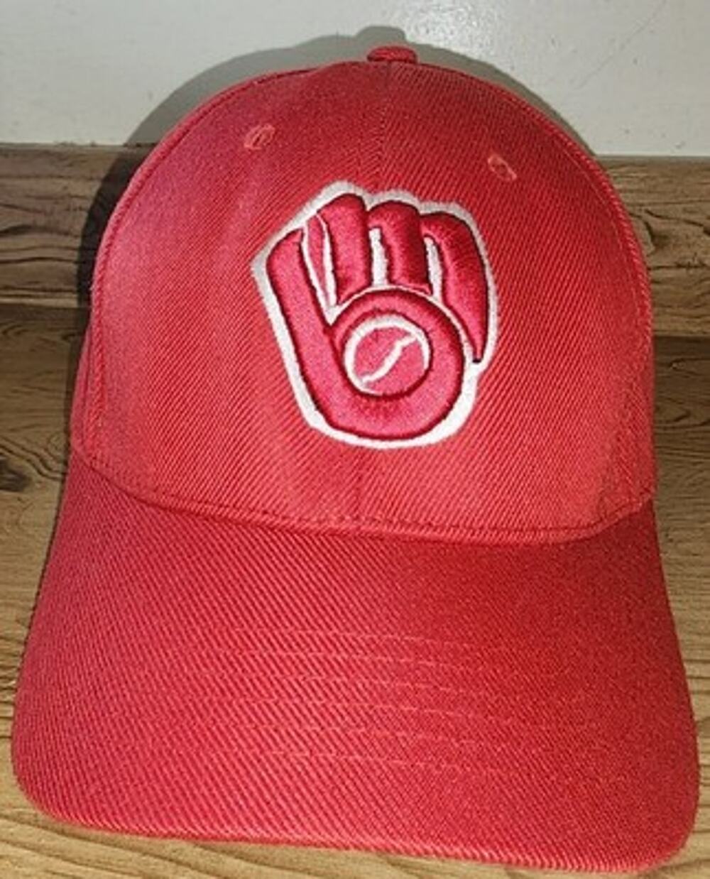 Milwaukee Brewers Baseball Cap Adult Adjustable Red White Hat OSFA